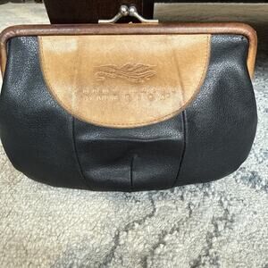 Vintage Perry Ellis America Coin Wallet Black & Tan